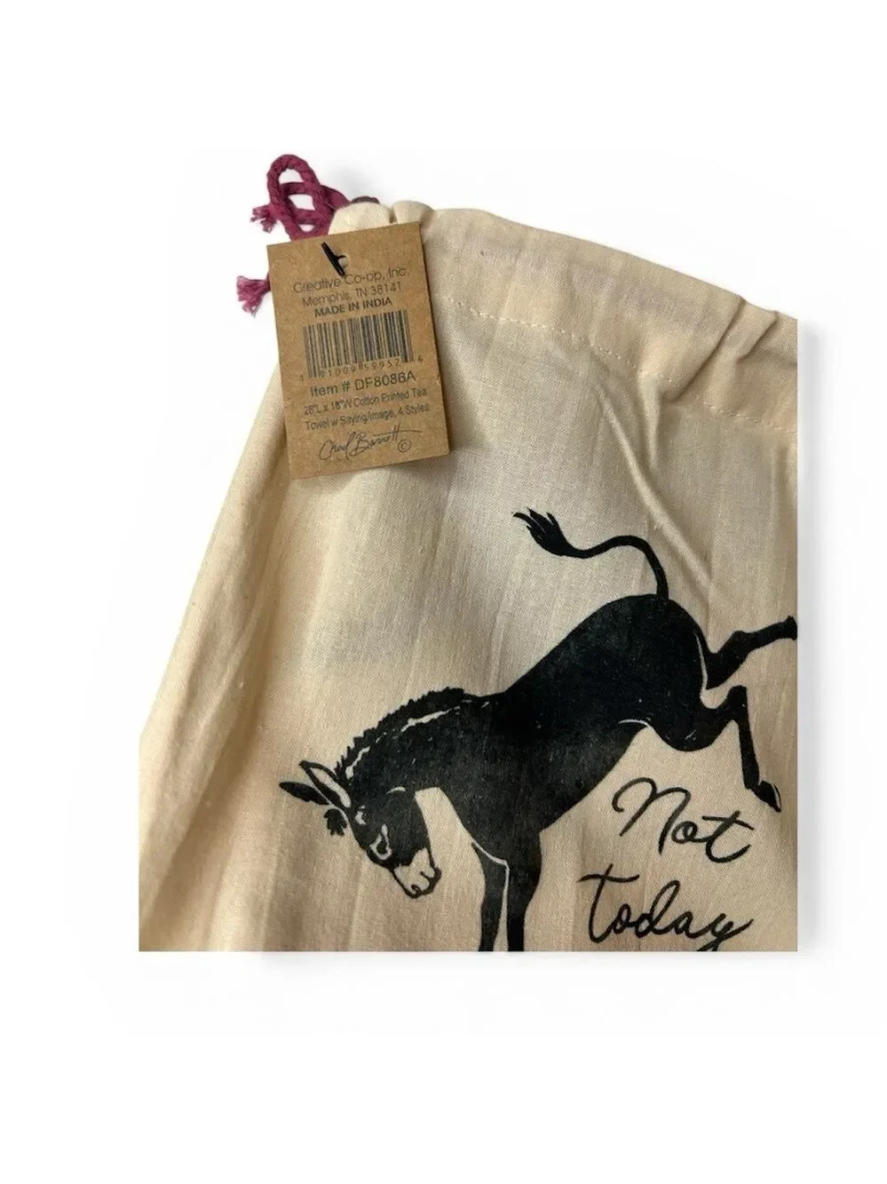 Creative Co-Op “Not Today Satan” Kitchen Tea Towel Set - 28”Lx18”W